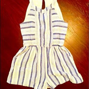 Girls Copper Key Linen Short Romper